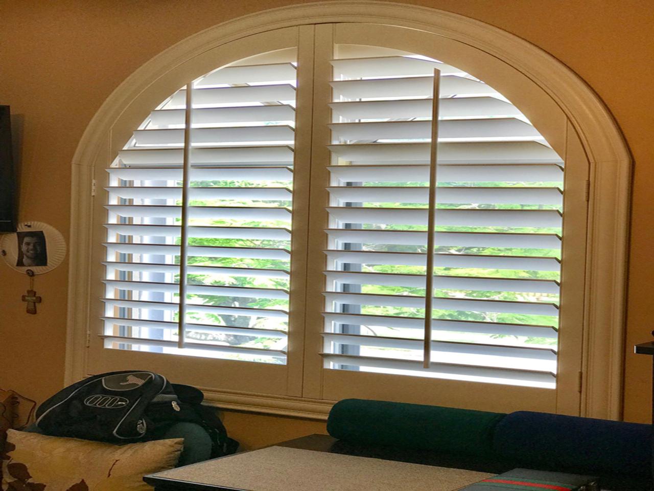 closeup interior window shutters