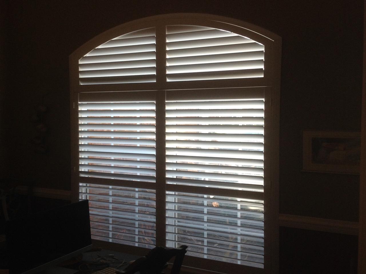 closeup interior window shutters