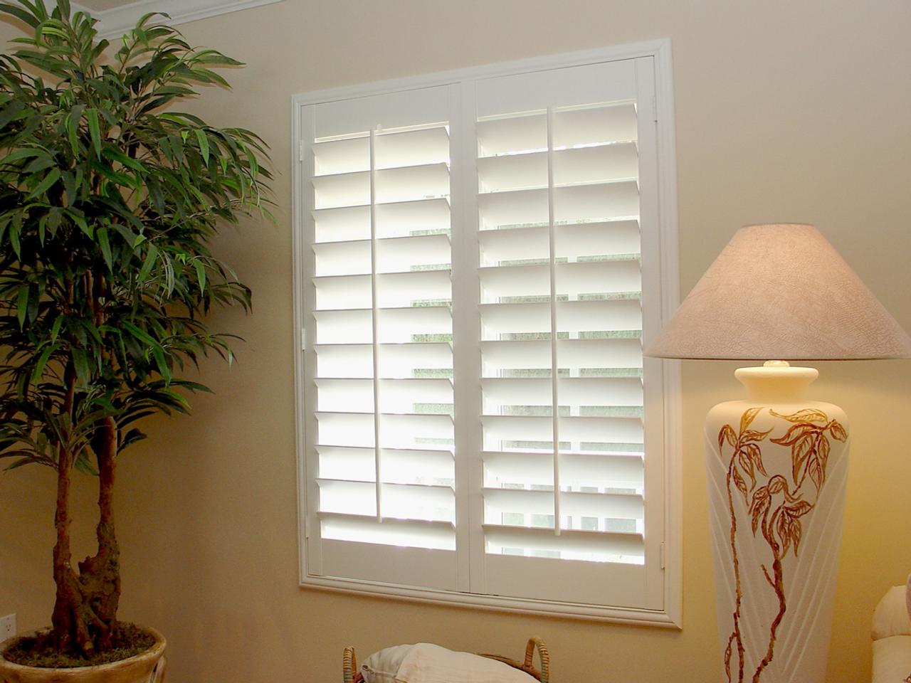 closeup interior window shutters