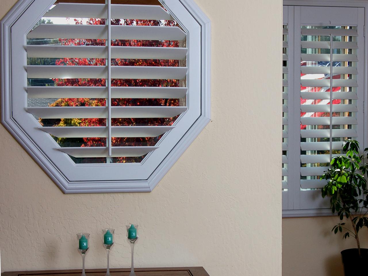 closeup interior window shutters