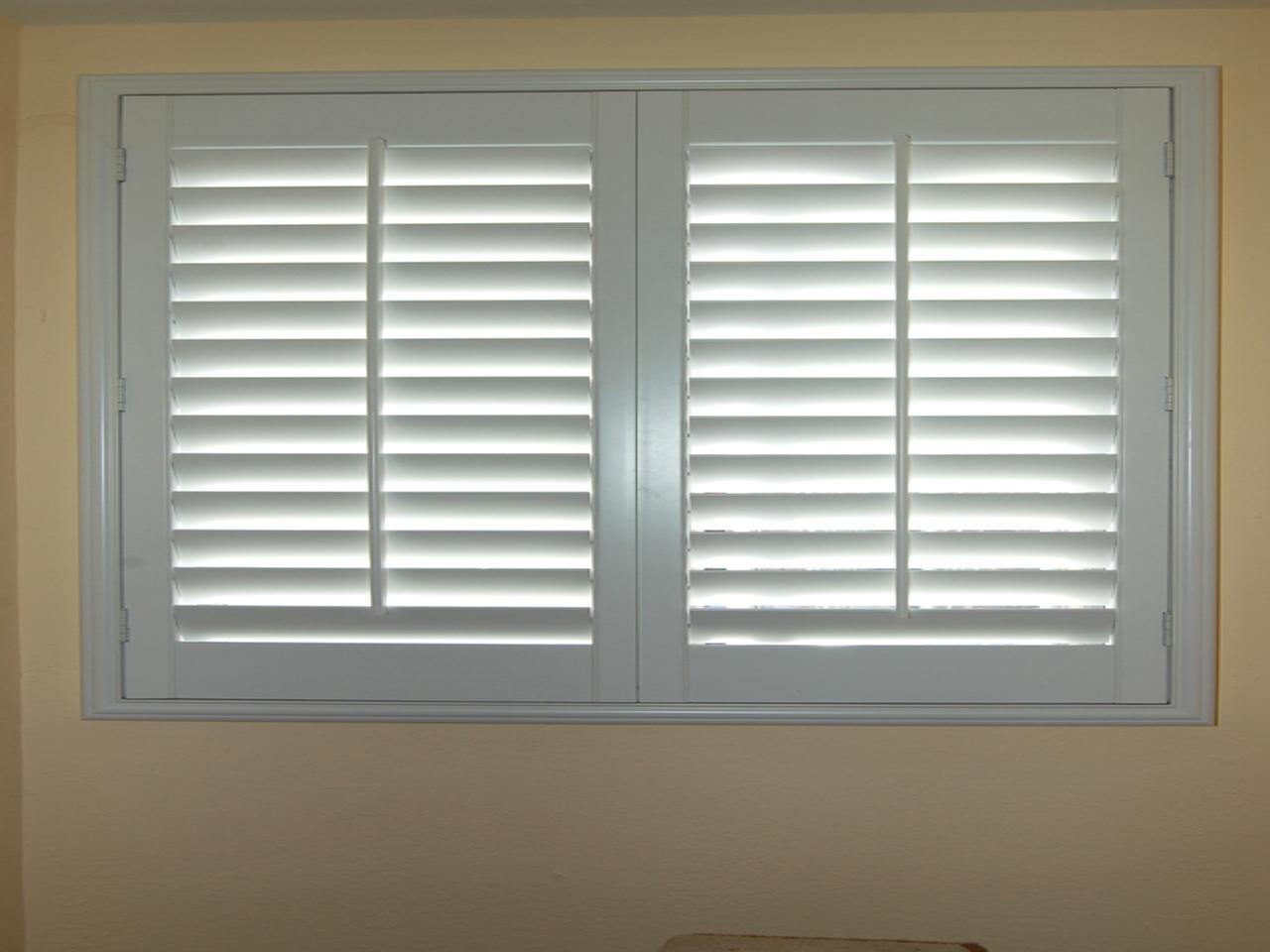 closeup interior window shutters