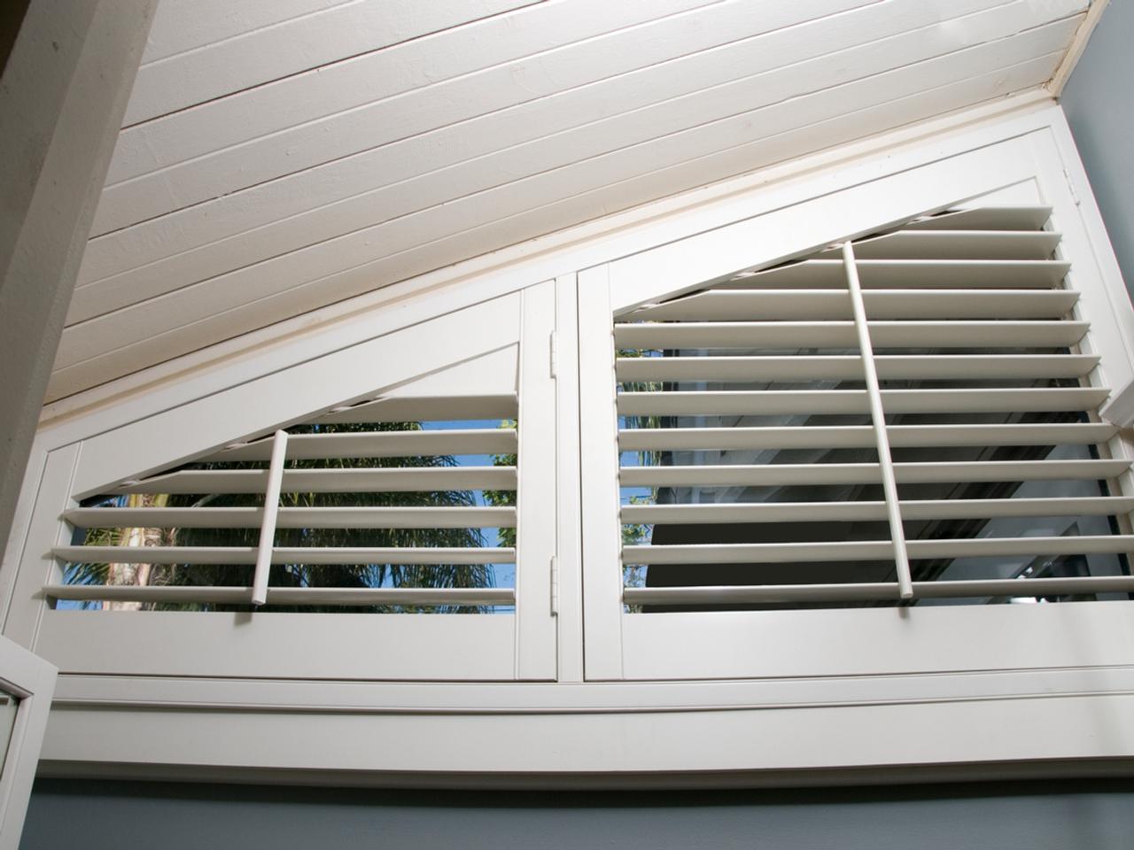 closeup interior window shutters