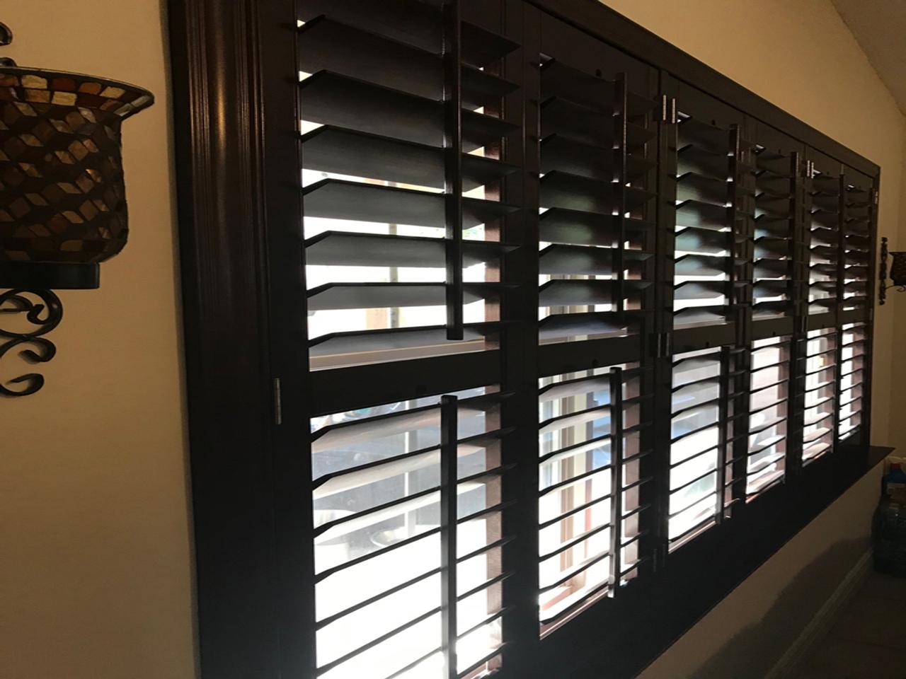 closeup interior window shutters