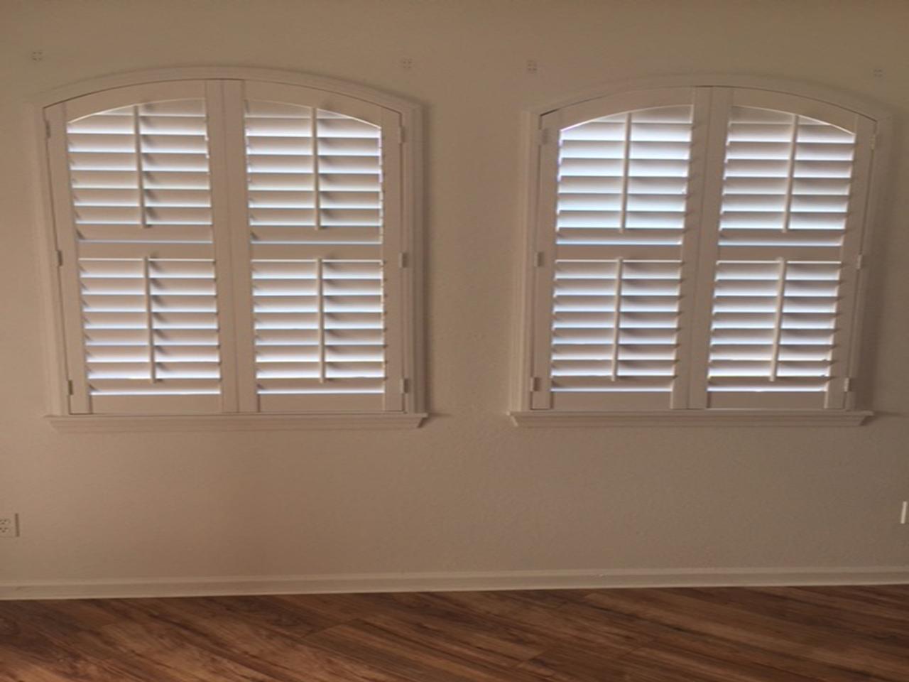 closeup interior window shutters