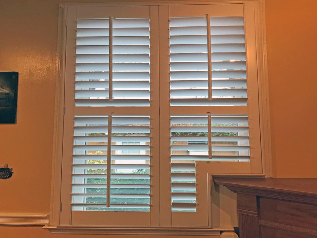 closeup interior window shutters