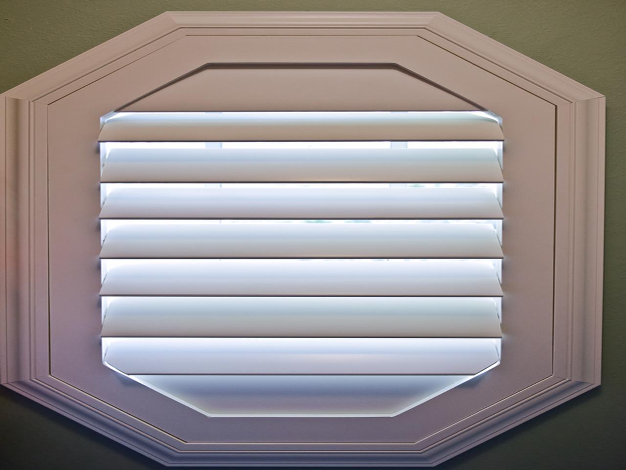 closeup interior window shutters