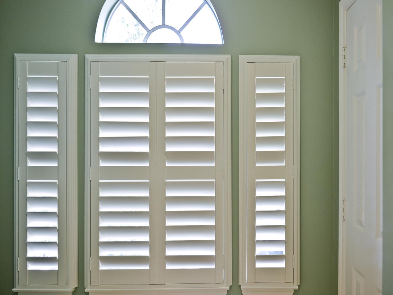 closeup interior window shutters