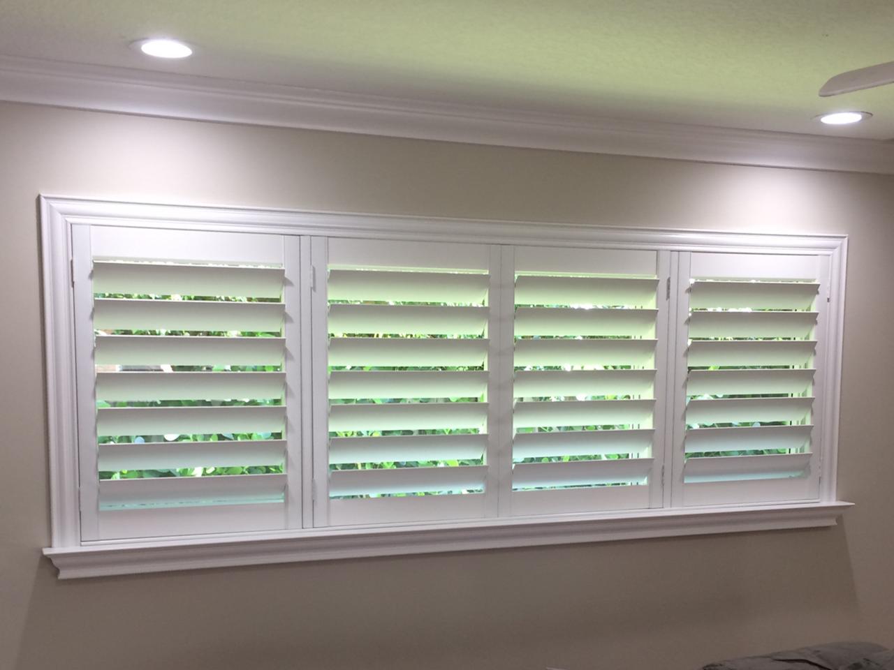 closeup interior window shutters