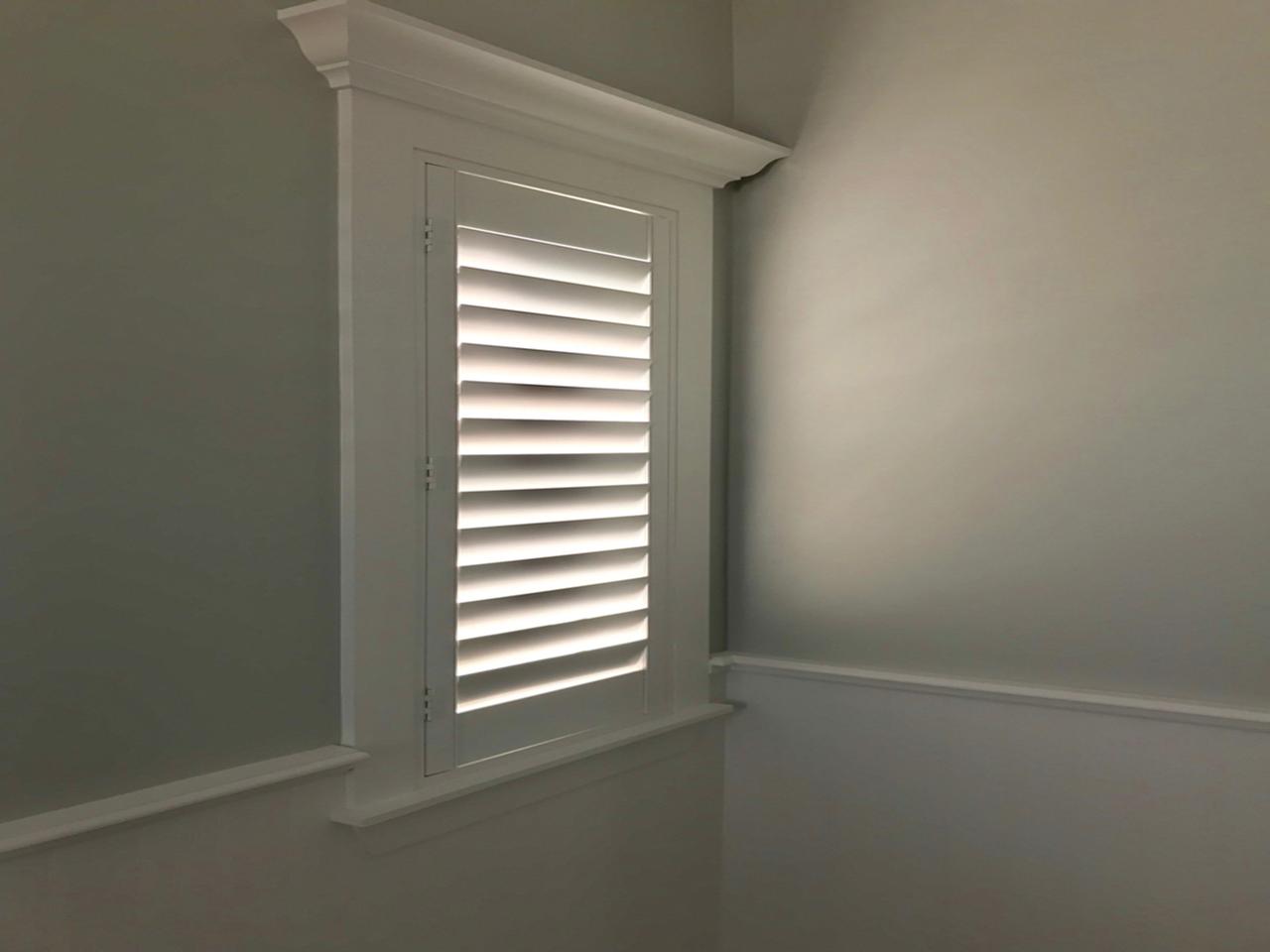 closeup interior window shutters