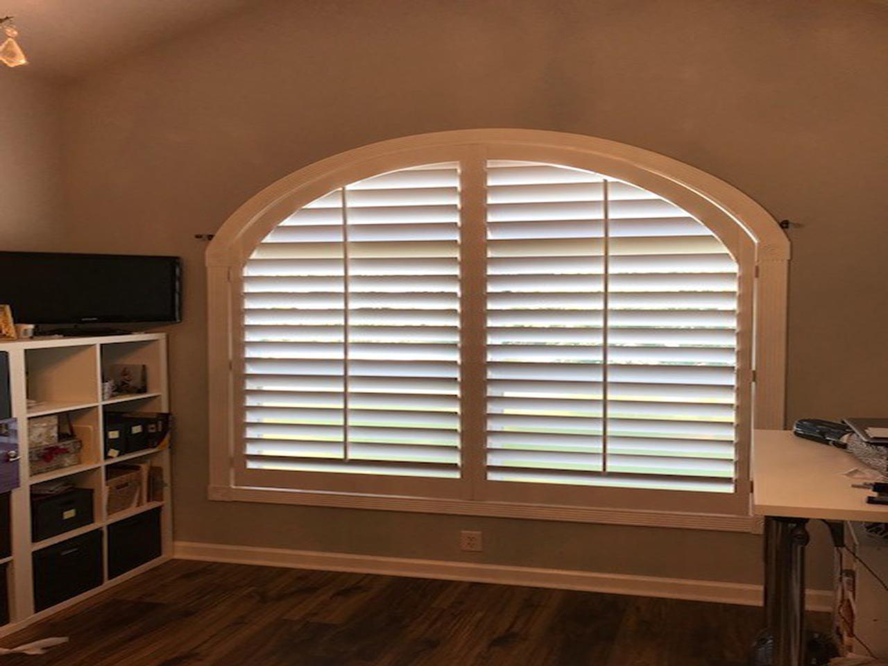 closeup interior window shutters