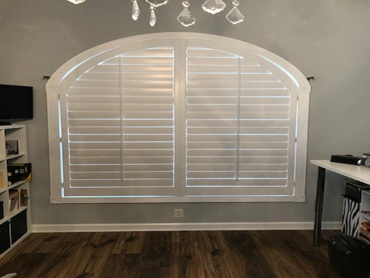 closeup interior window shutters