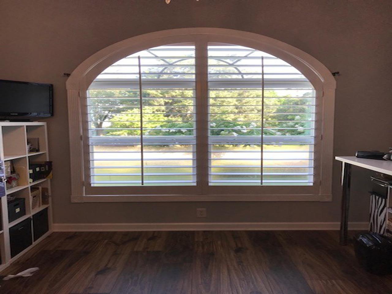 closeup interior window shutters