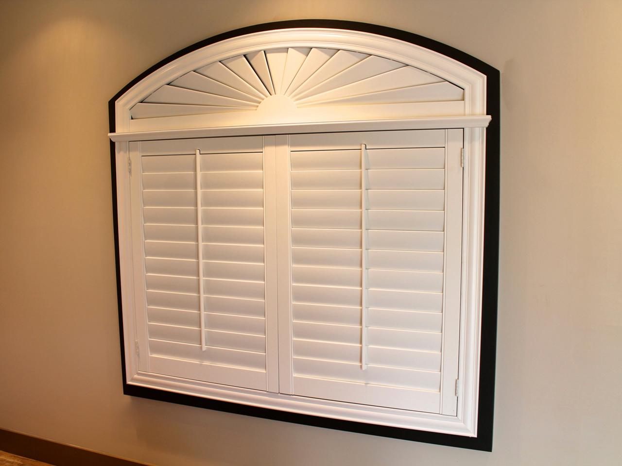 closeup interior window shutters