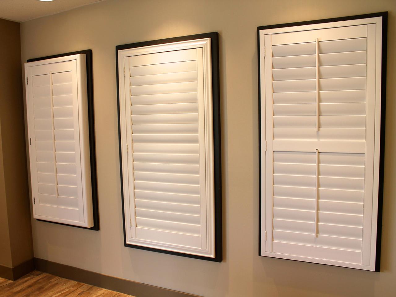 closeup interior window shutters