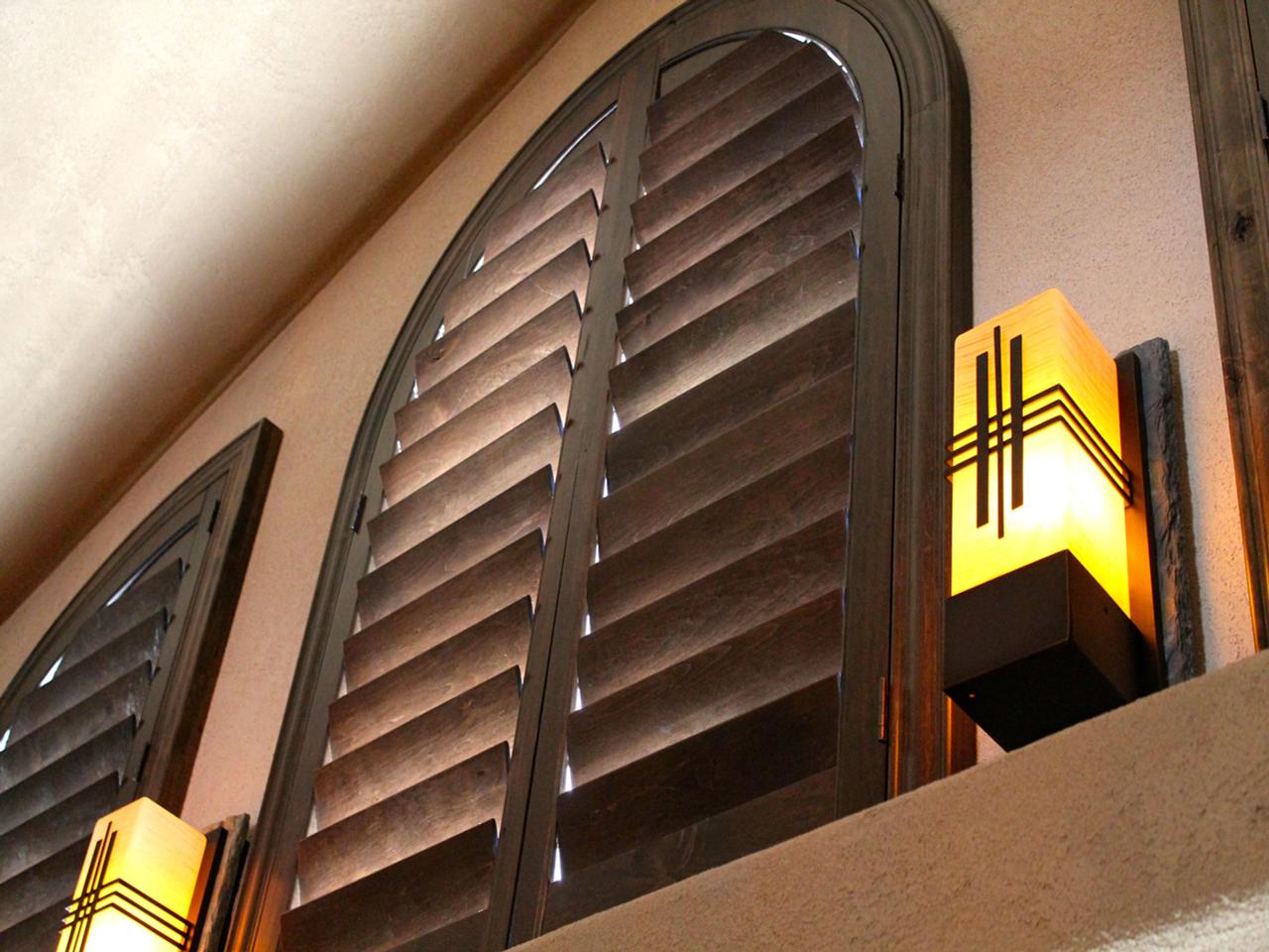 closeup interior window shutters