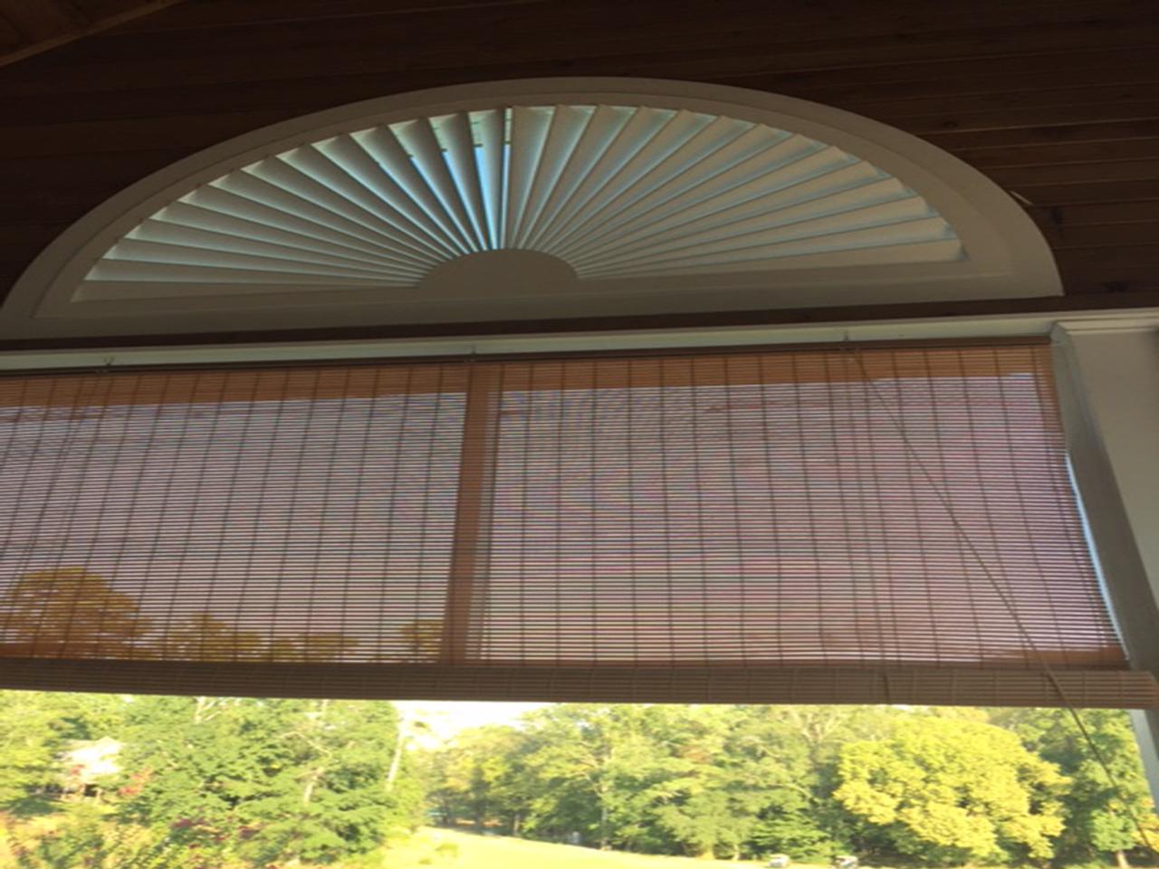 closeup interior window shutters