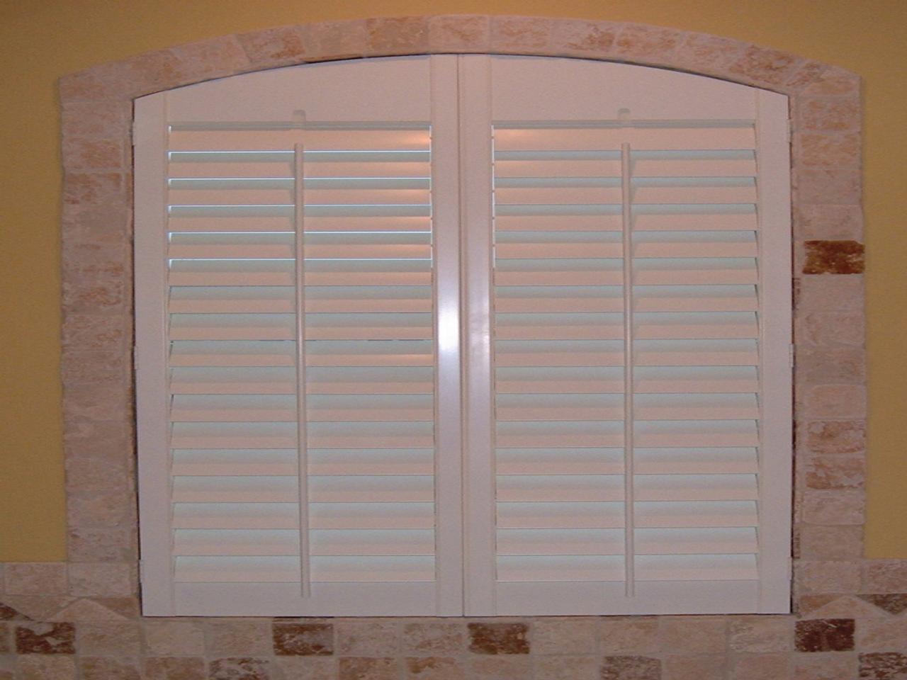 closeup interior window shutters