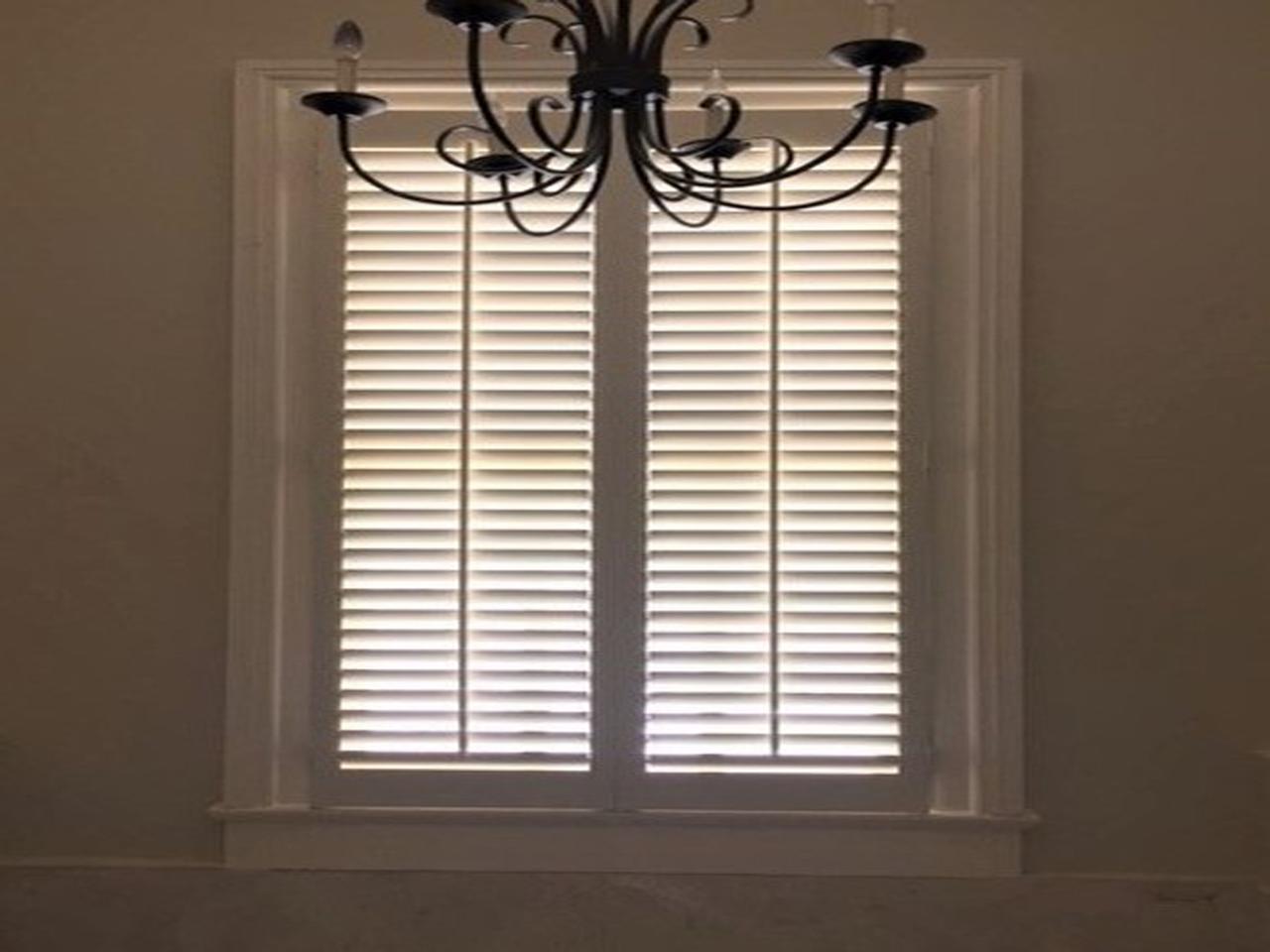 closeup interior window shutters