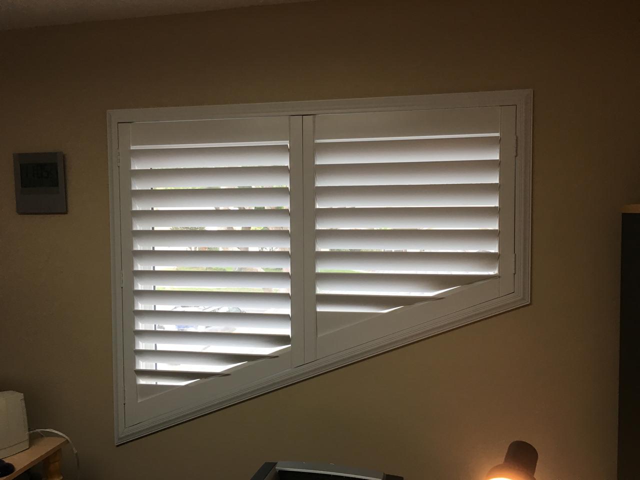 closeup interior window shutters