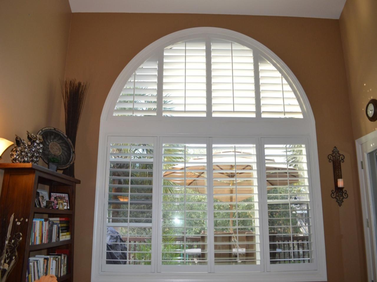 closeup interior window shutters