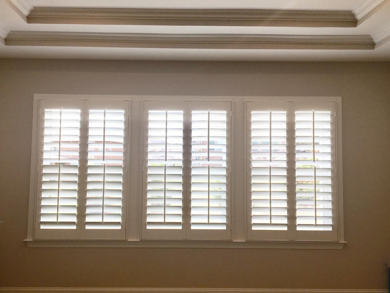 closeup interior window shutters