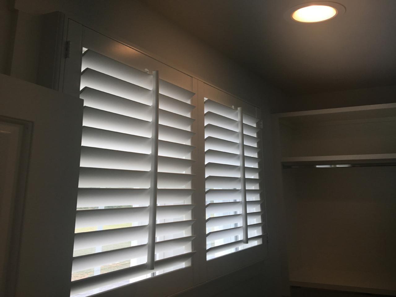 closeup interior window shutters