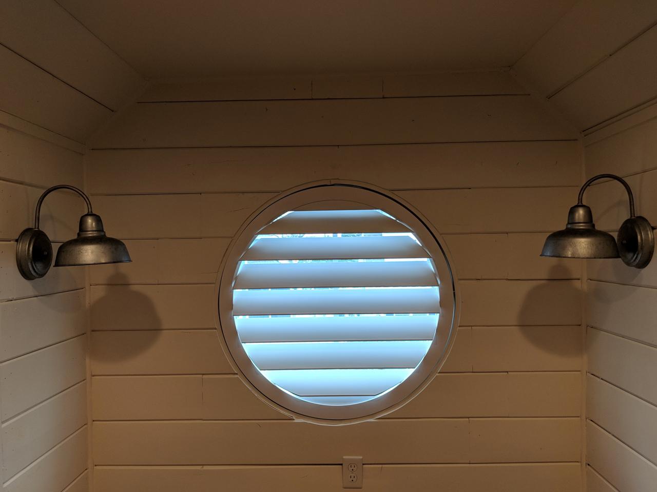 closeup interior window shutters