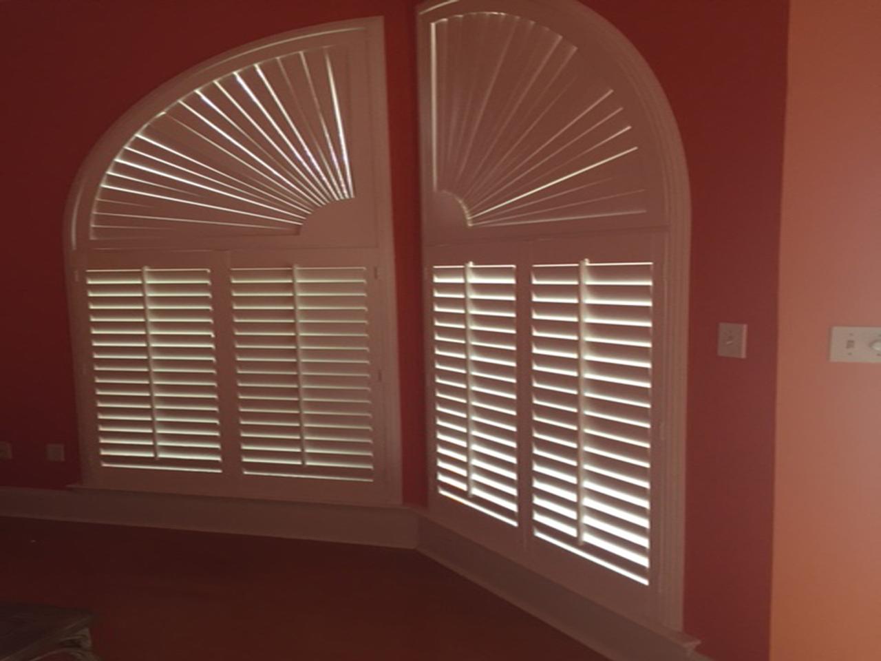 closeup interior window shutters