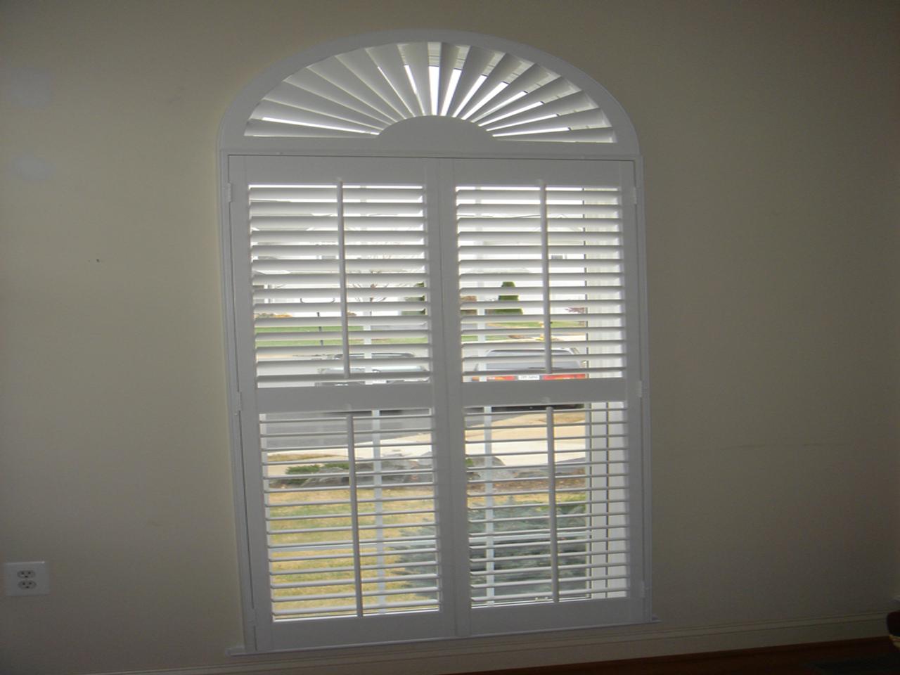 closeup interior window shutters