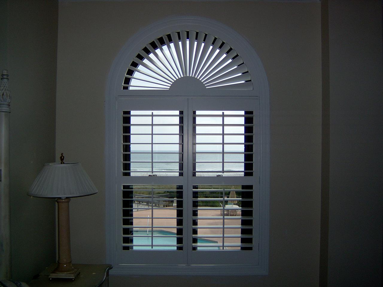 closeup interior window shutters