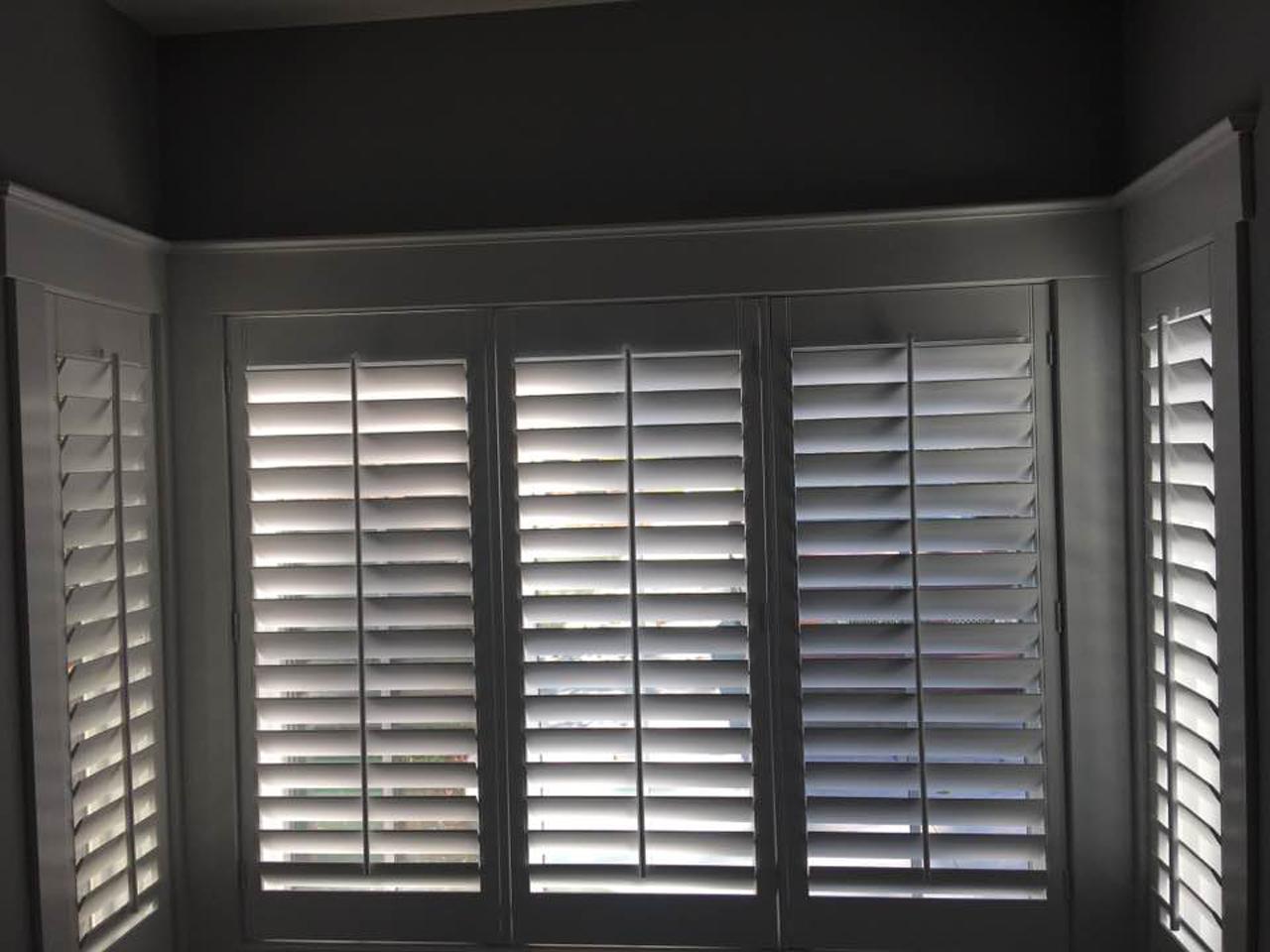 closeup interior window shutters