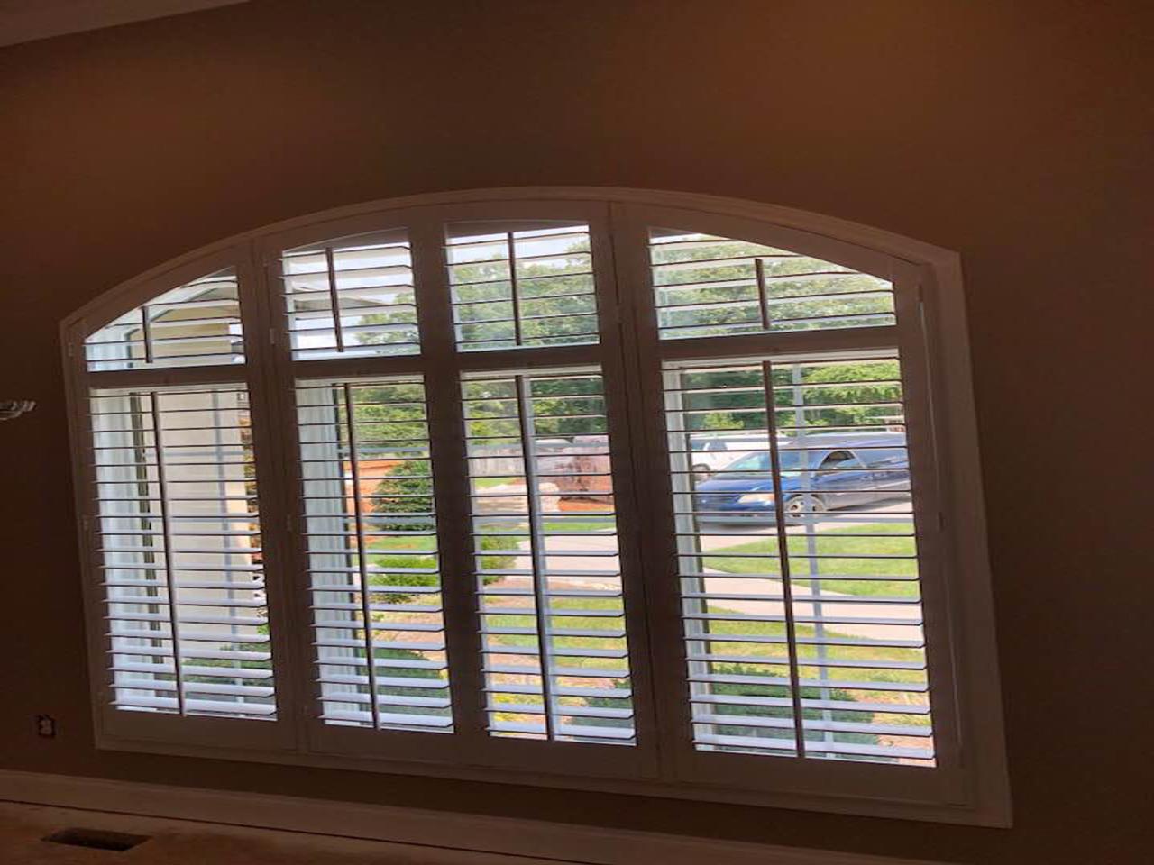 closeup interior window shutters