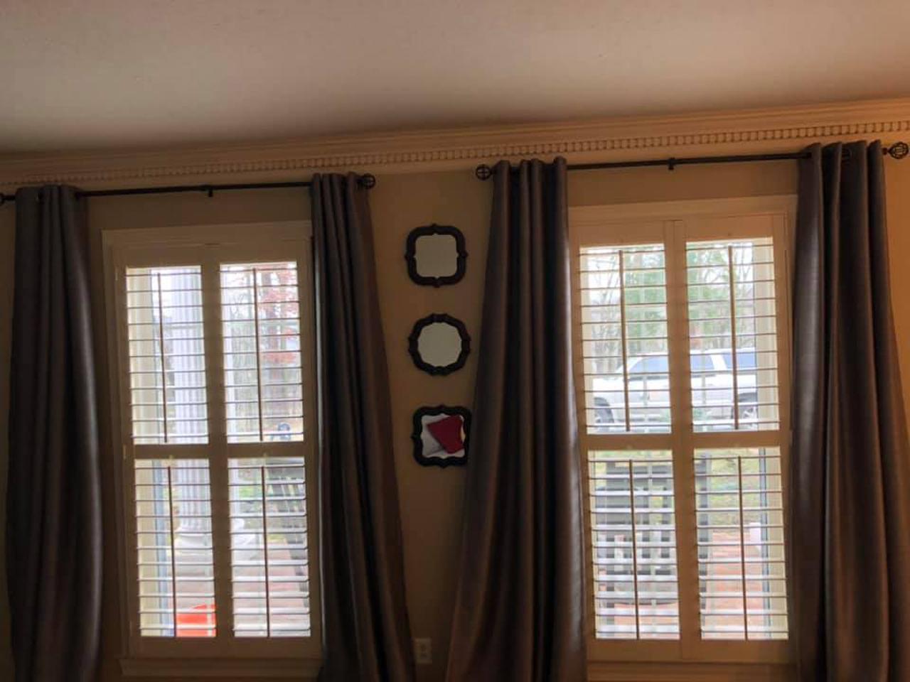 closeup interior window shutters