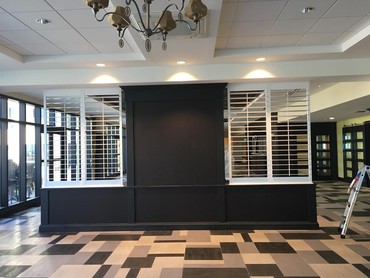 Our shutters used as a room divider in a hotel