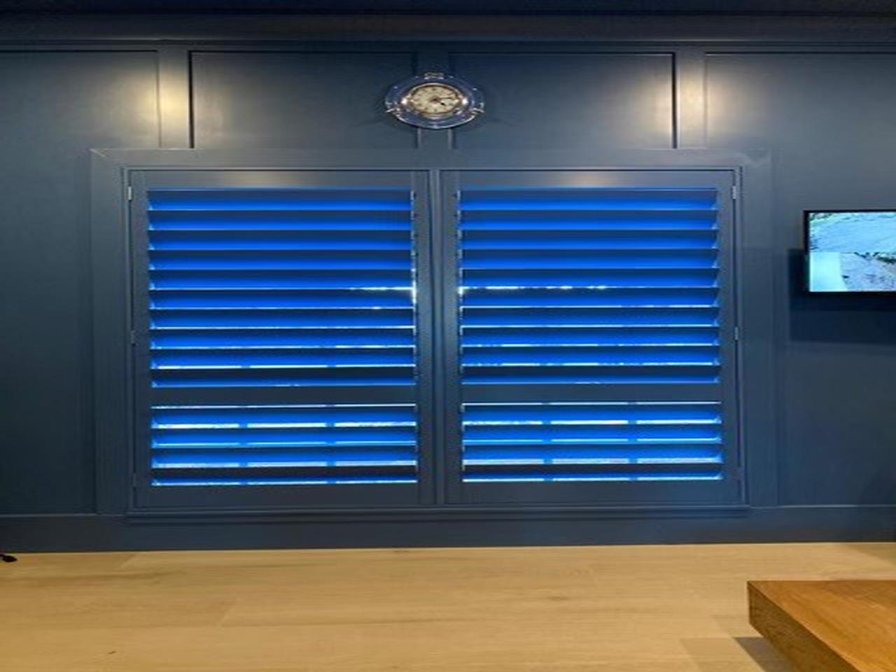 Stained wood shutters