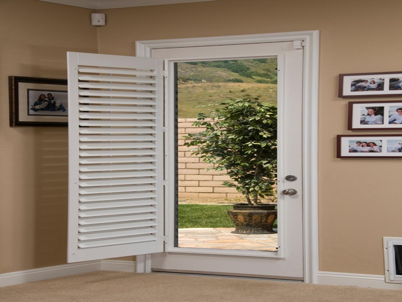 French door with shutters opened and away from the door