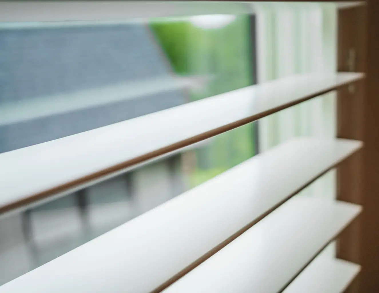 wood shutters close up