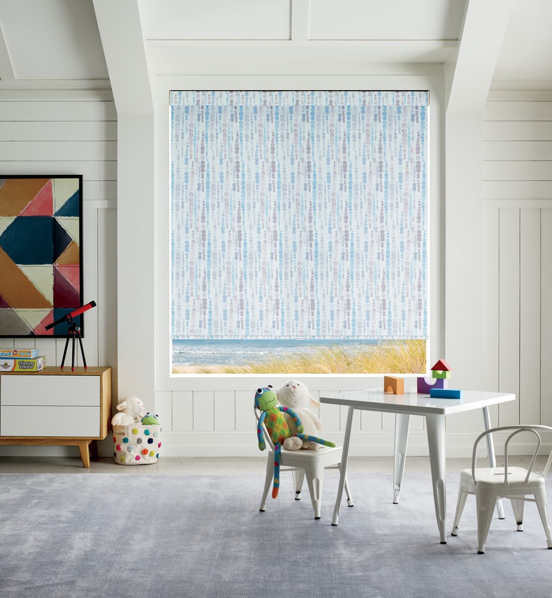Designer Roller Shades deoli kidsplayroom Kid's playroom with Designer Roller Shades