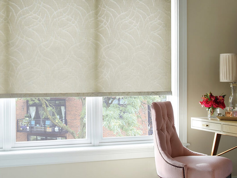 Designer Roller Shades in an office