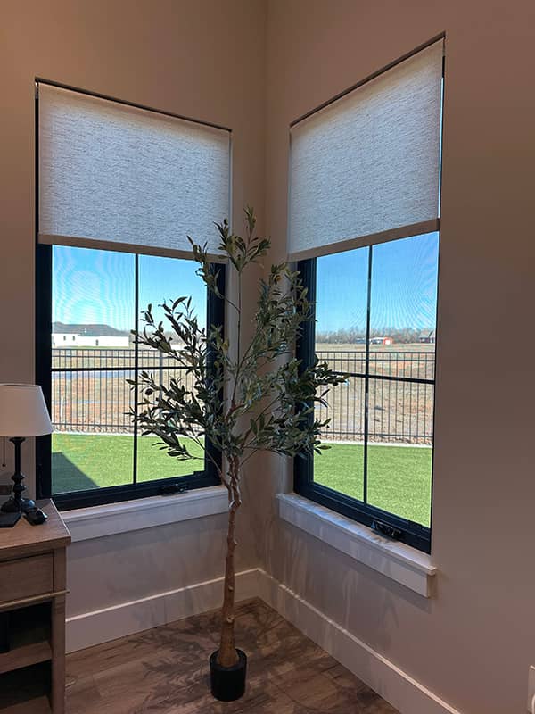 energy-efficient honeycomb shades on kitchen windows