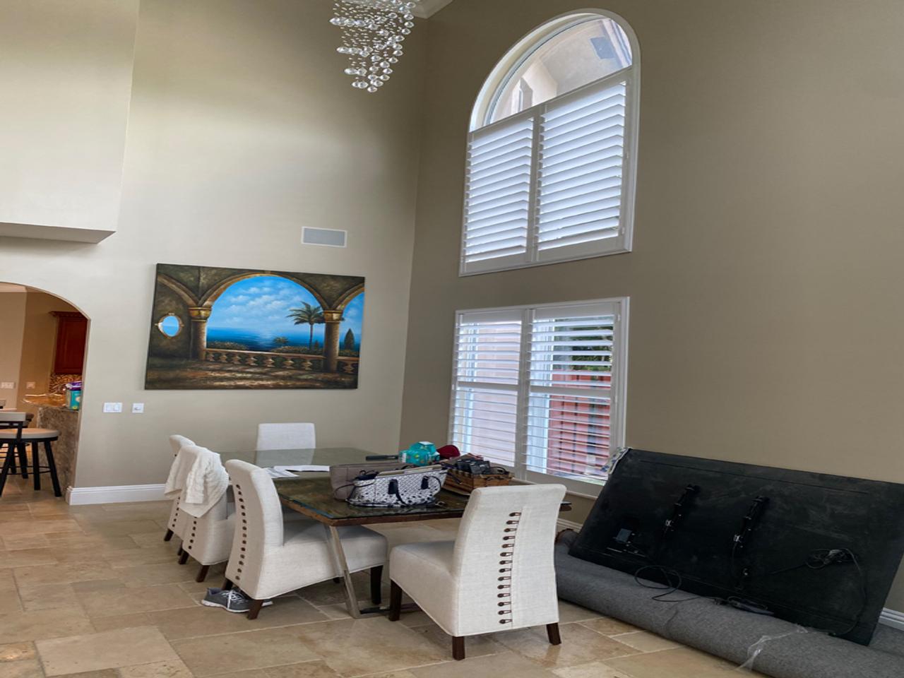 Dining area with interior shutters