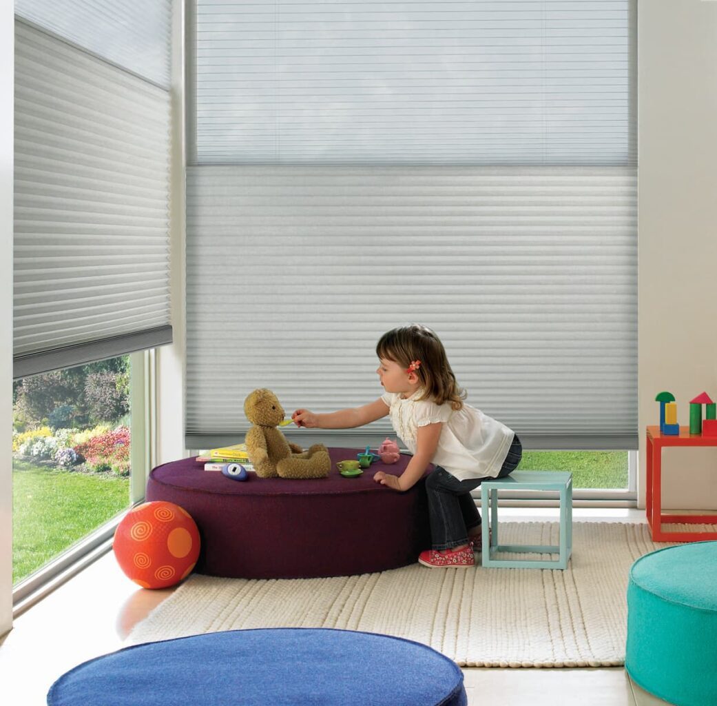 Duette Honeycomb Shades in a kid's room