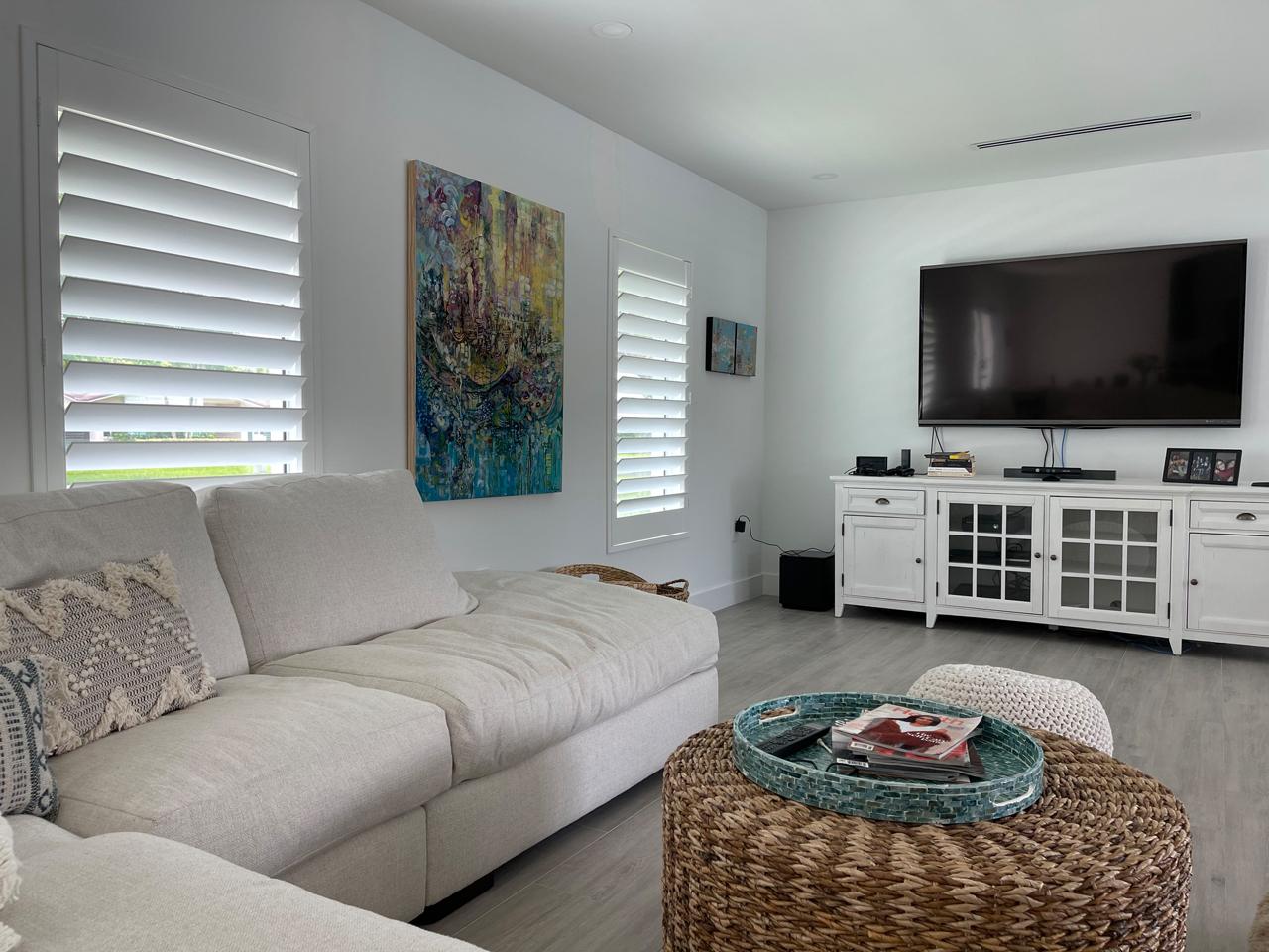 Living room with interior shutters