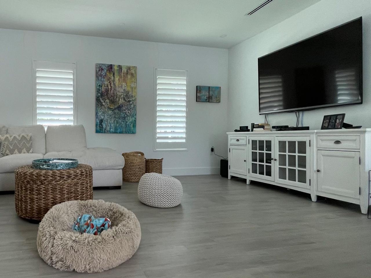 Living room with interior shutters