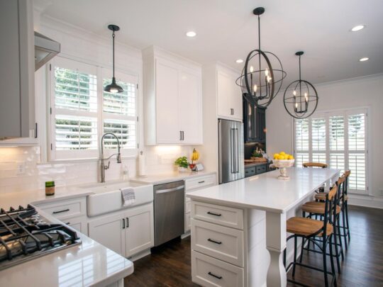 Heritage shutters in a kitchen nook