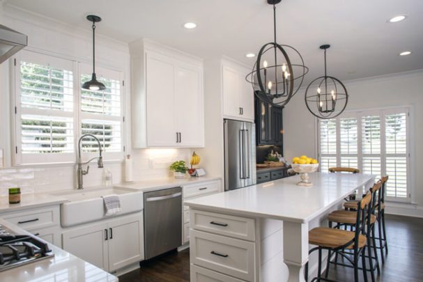 Heritage plantation shutters in a kitchen