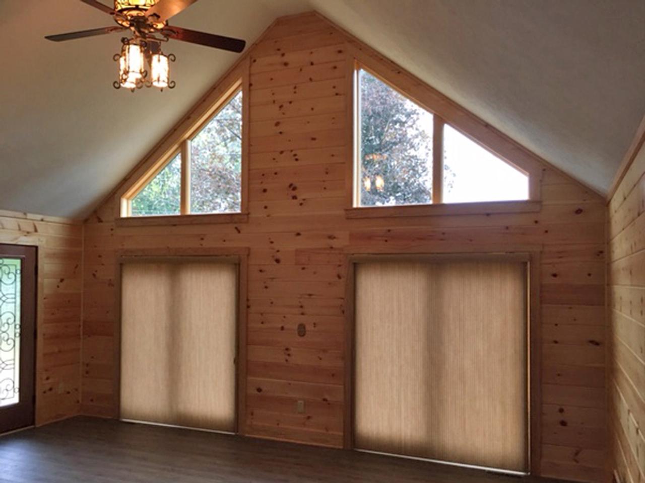 Vertical shades on sliding glass door