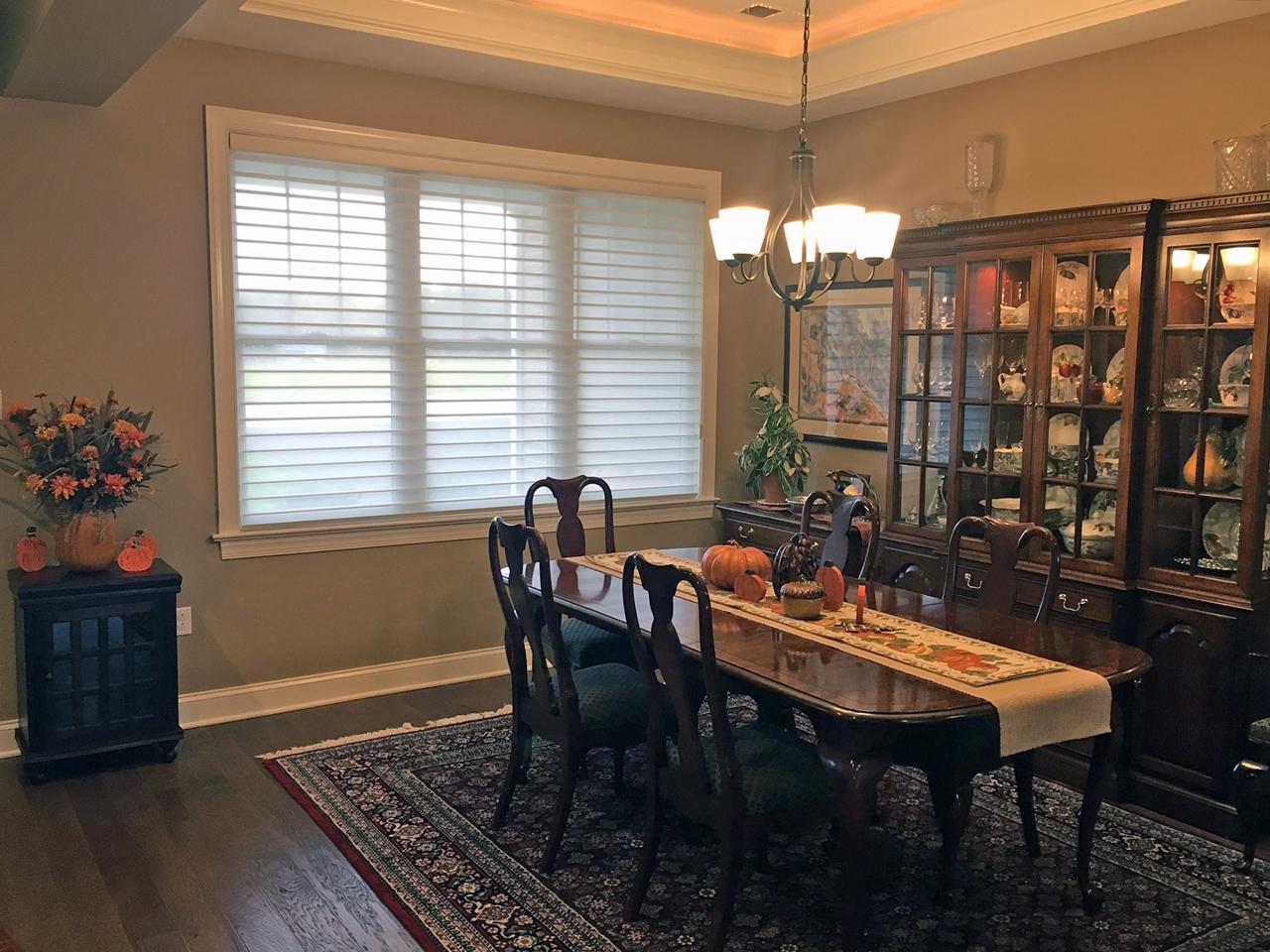 Hunter Douglas Silhouette shades in dining room
