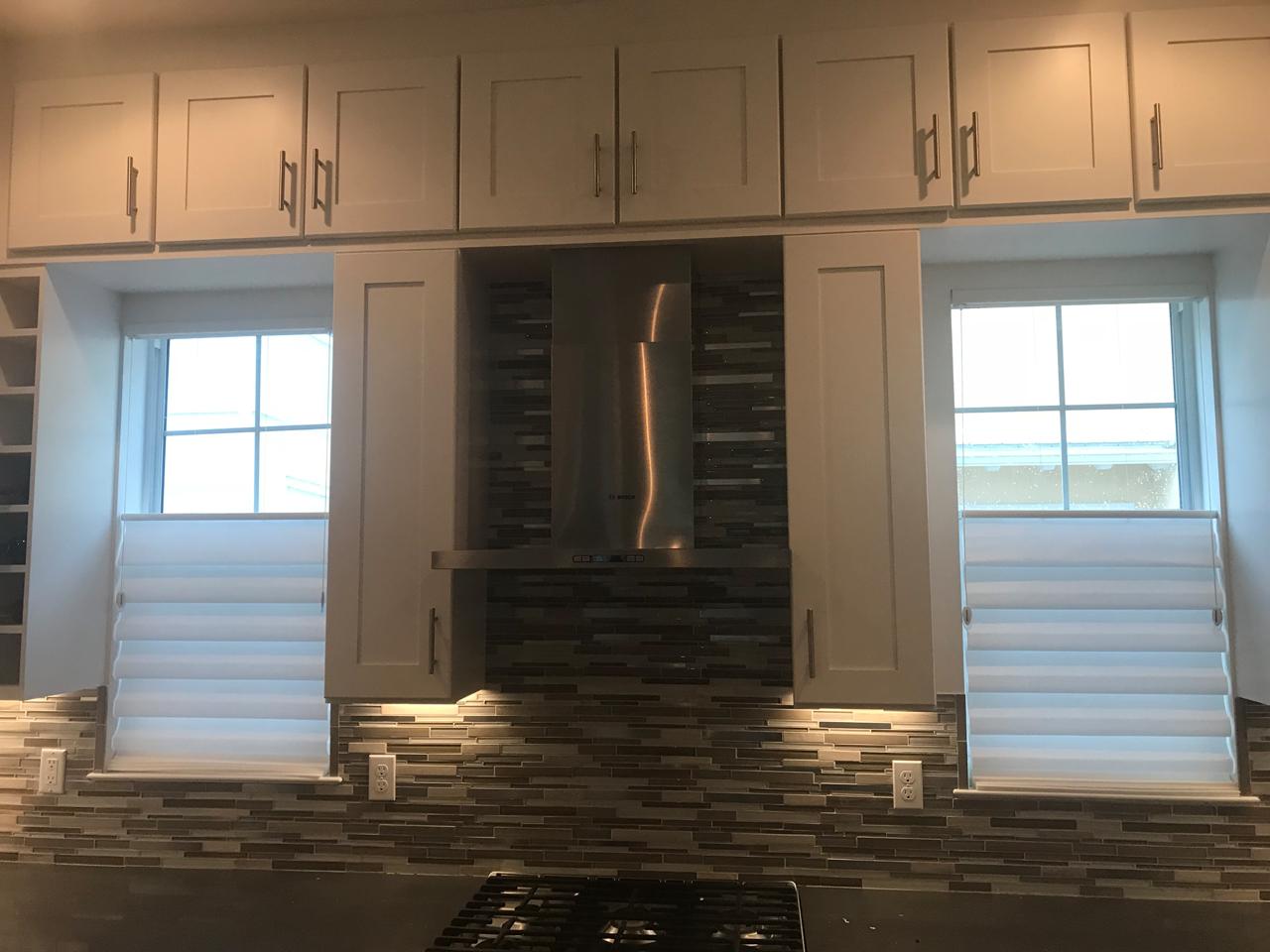 Top down bottom up shades in kitchen