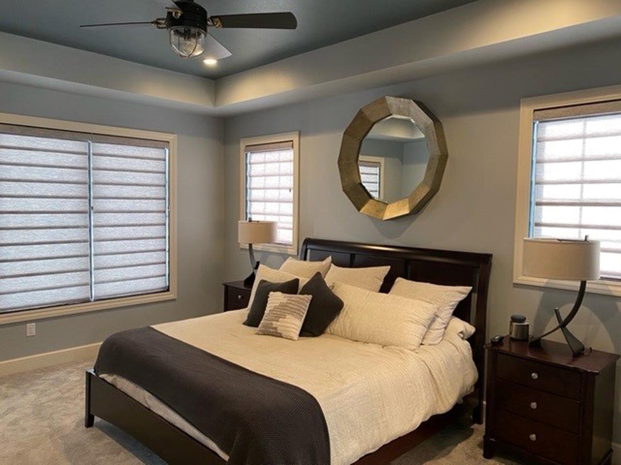 Roman Shades in a bedroom